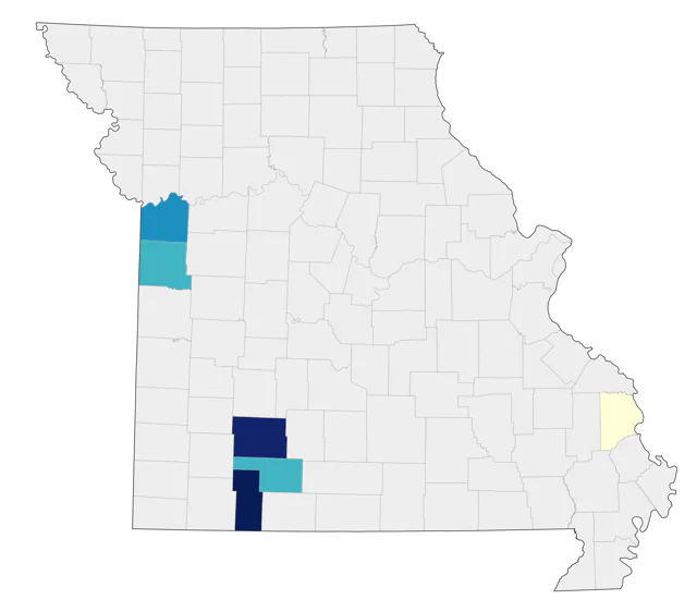 Lesser Goldfinch county map