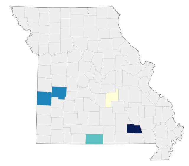 Lewis's Woodpecker county map