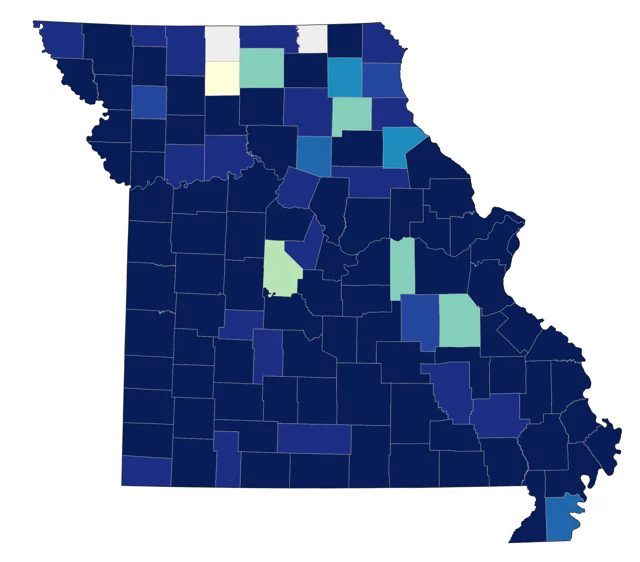Lincoln's Sparrow county map