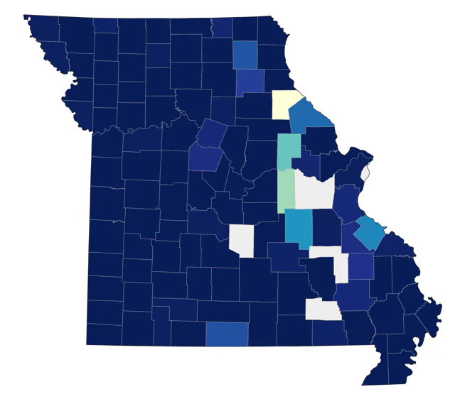 Loggerhead Shrike county map