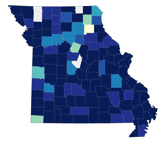 Magnolia Warbler county map