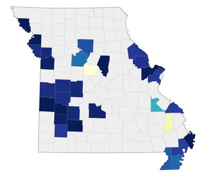 Marbled Godwit county map