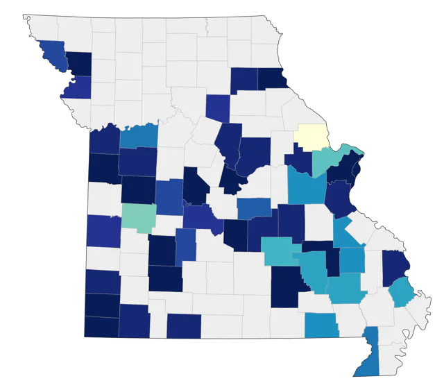 Muscovy Duck county map