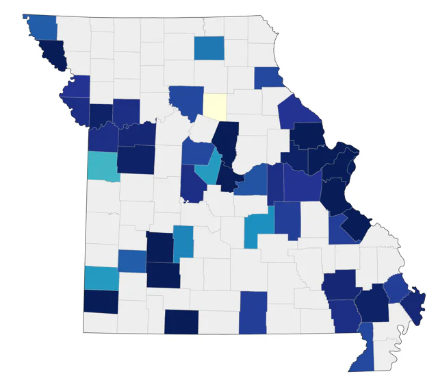Mute Swan county map