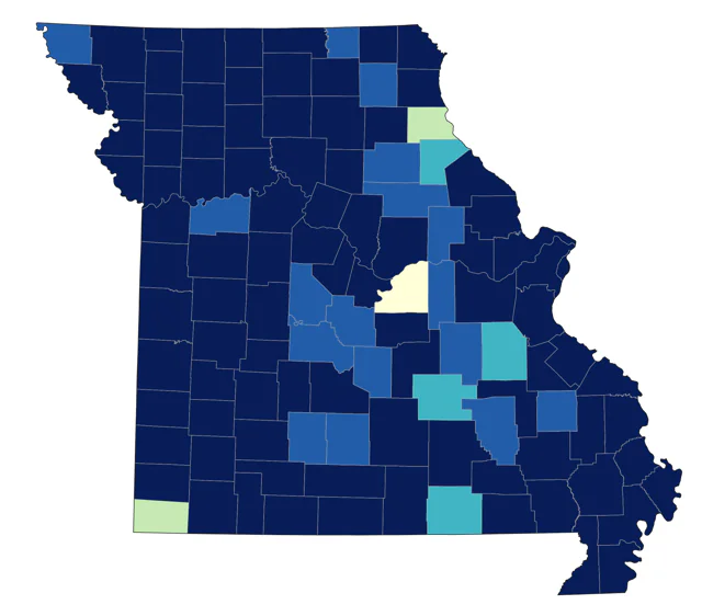 Northern Harrier county map