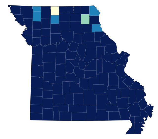Northern Mockingbird county map