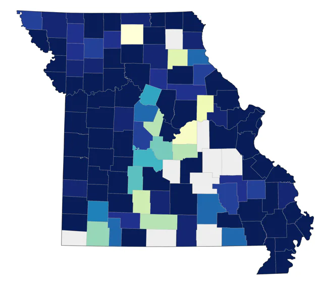Northern Pintail county map