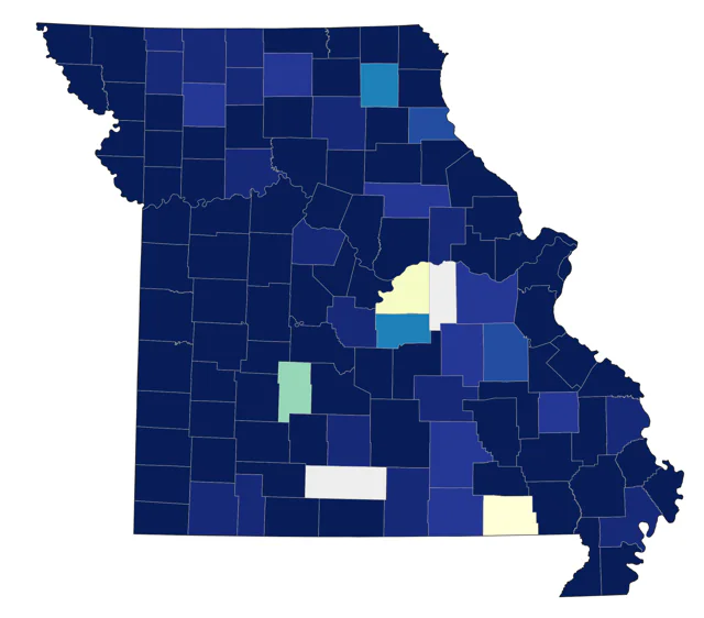 Northern Shoveler county map