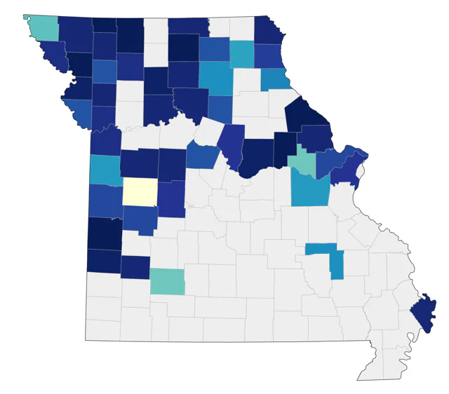 Northern Shrike county map