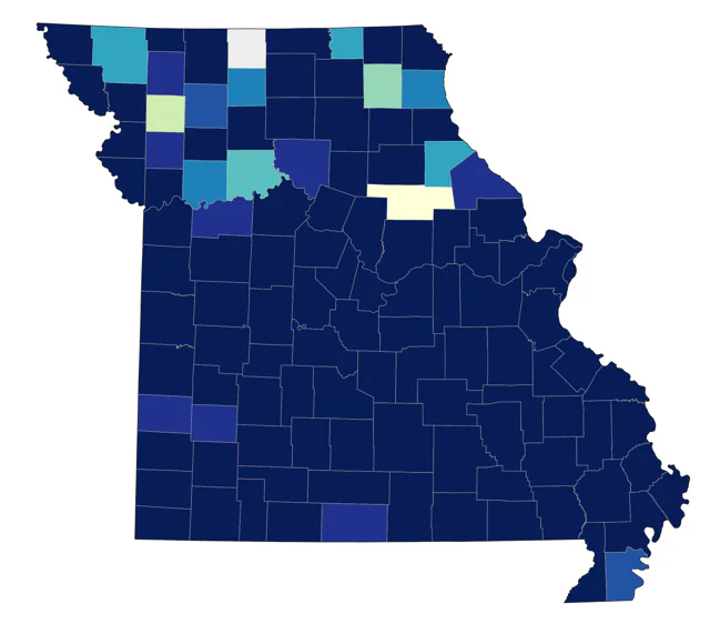 Ovenbird county map