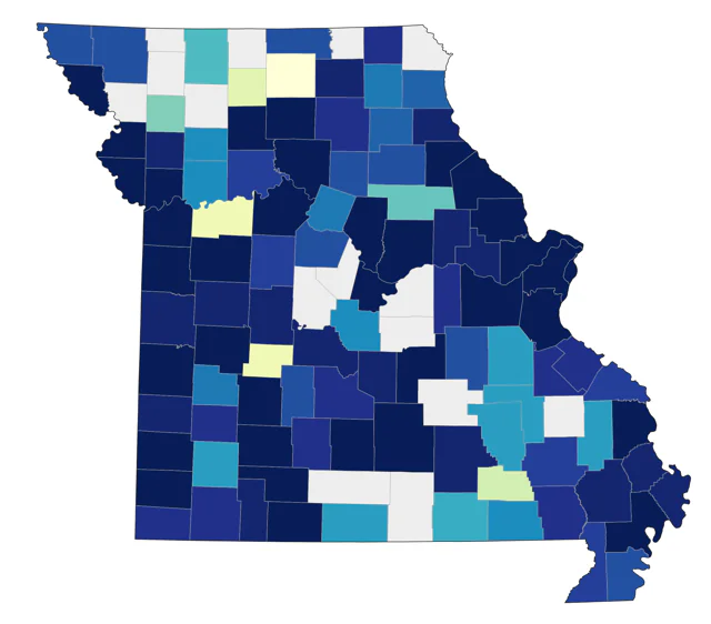 Peregrine Falcon county map