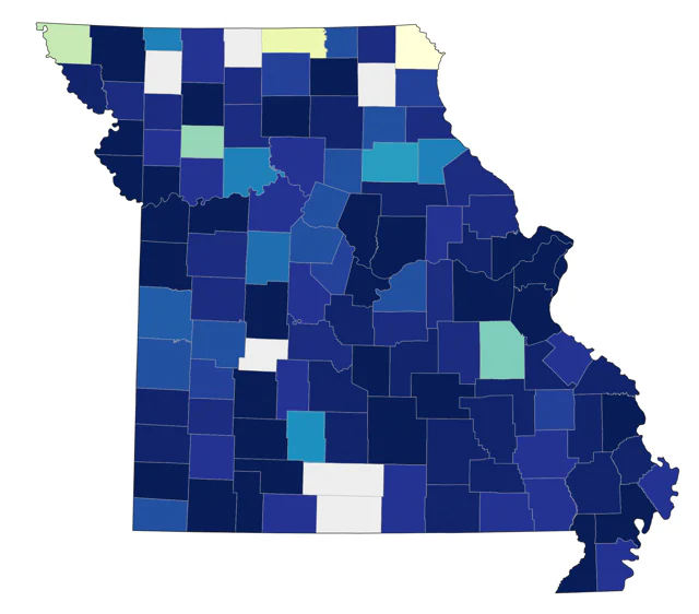 Philadelphia Vireo county map