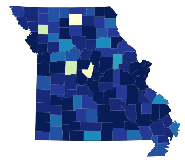 Pine Siskin county map