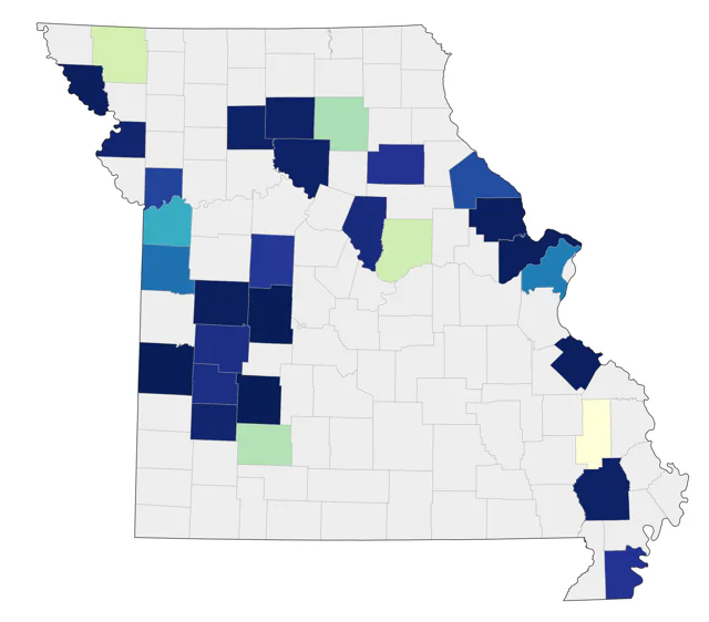 Piping Plover county map