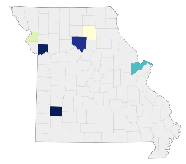 Pomarine Jaeger county map