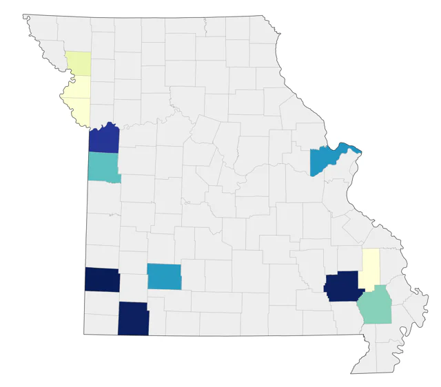 Purple Gallinule county map