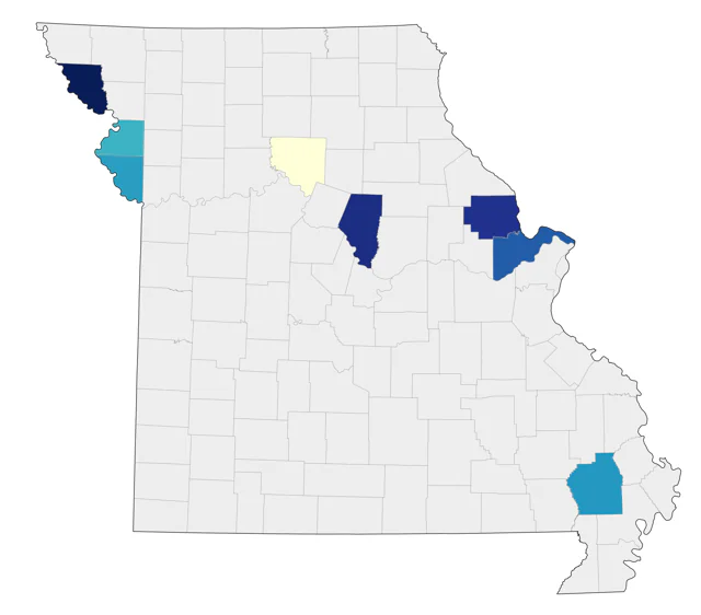 Red Knot county map