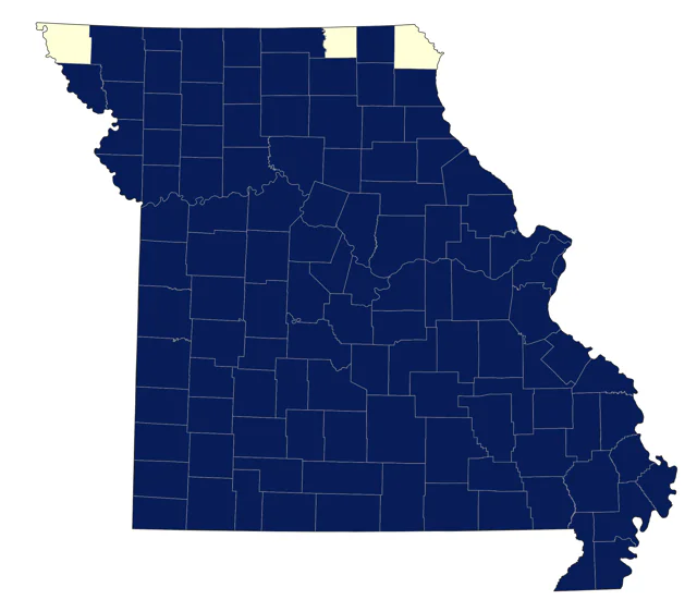Red-shouldered Hawk county map