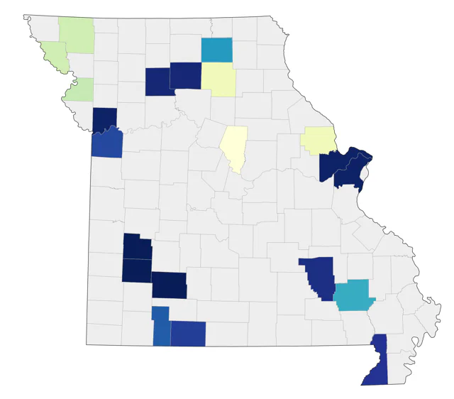 Red-throated Loon county map