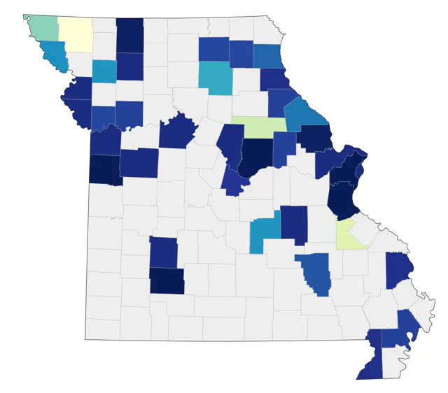 Redpoll county map