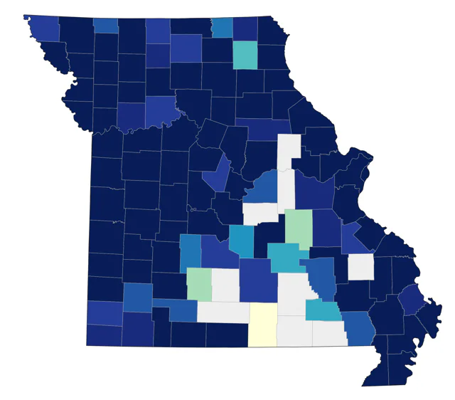 Ring-billed Gull county map