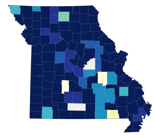 Ring-necked Duck county map
