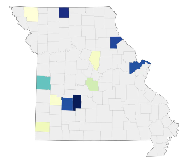 Rock Wren county map
