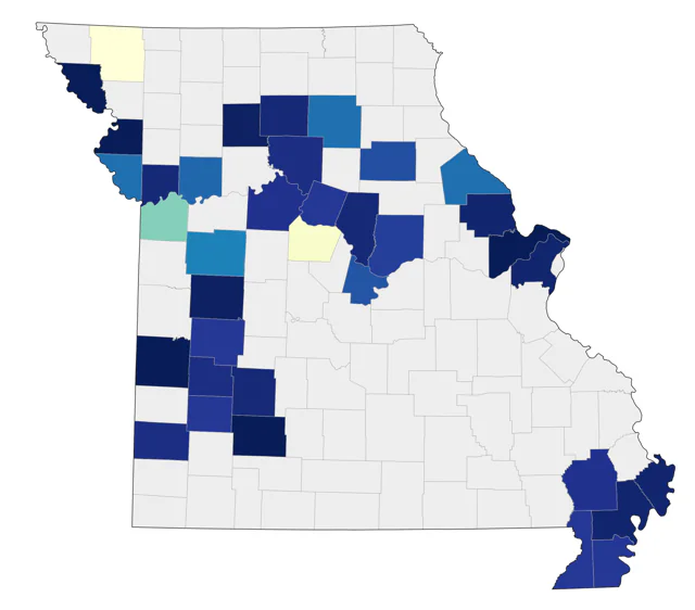Ruddy Turnstone county map