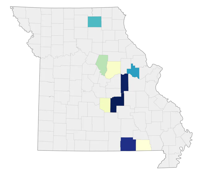 Ruffed Grouse county map