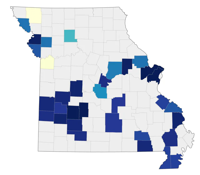 Say's Phoebe county map
