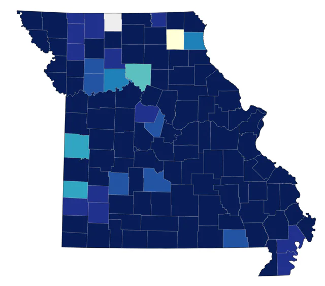 Scarlet Tanager county map