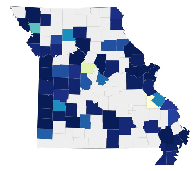 Short-billed Dowitcher county map