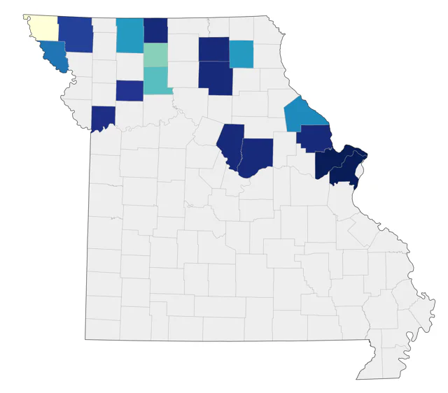 Snow Bunting county map