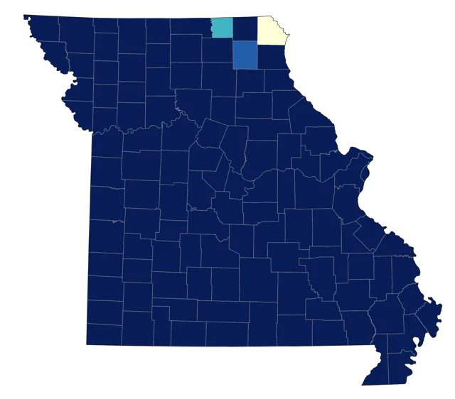 Summer Tanager county map