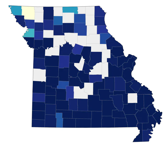 Veery county map