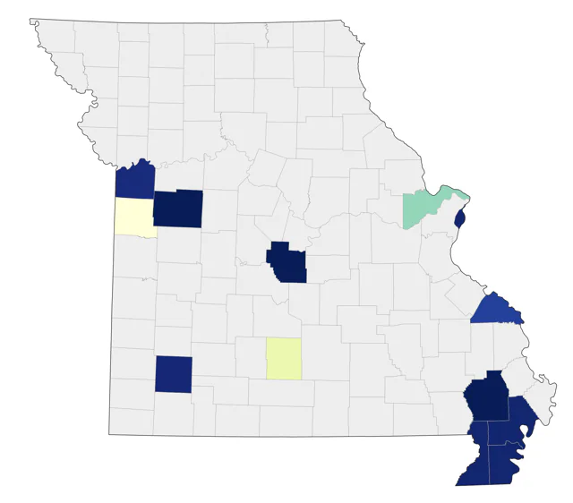 Vermilion Flycatcher county map