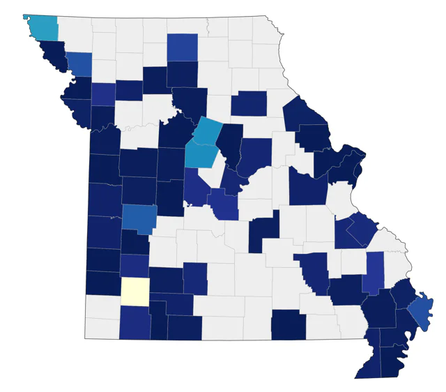 Virginia Rail county map