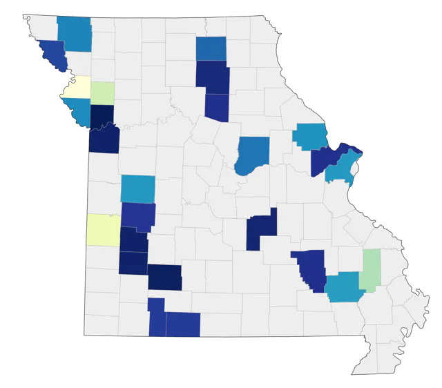 Western Grebe county map