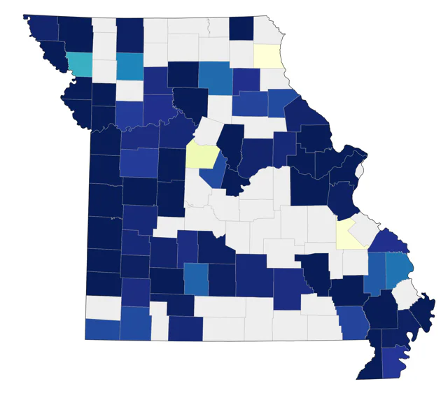 White-rumped Sandpiper county map
