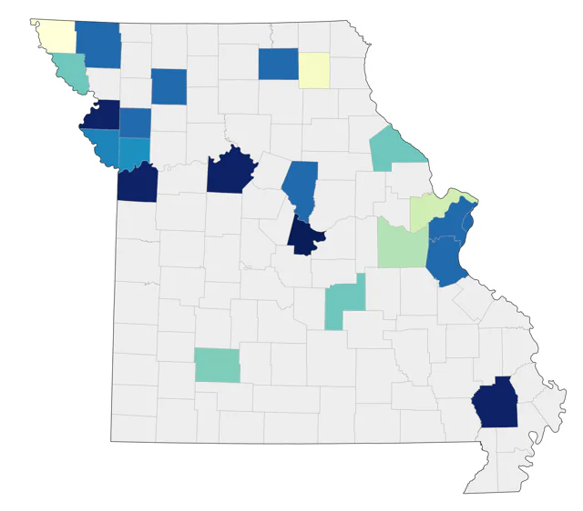 White-winged Crossbill county map