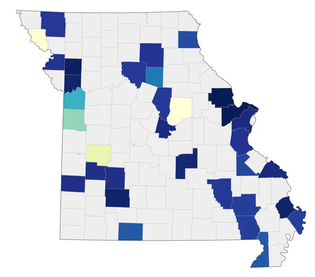 White-winged Scoter county map