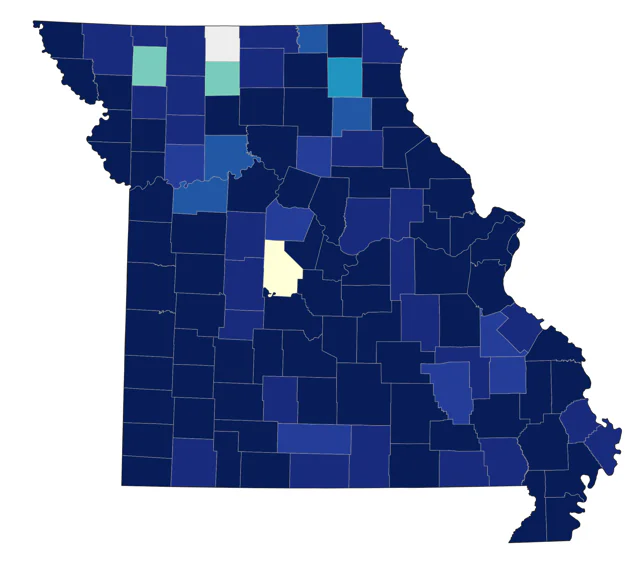 Winter Wren county map
