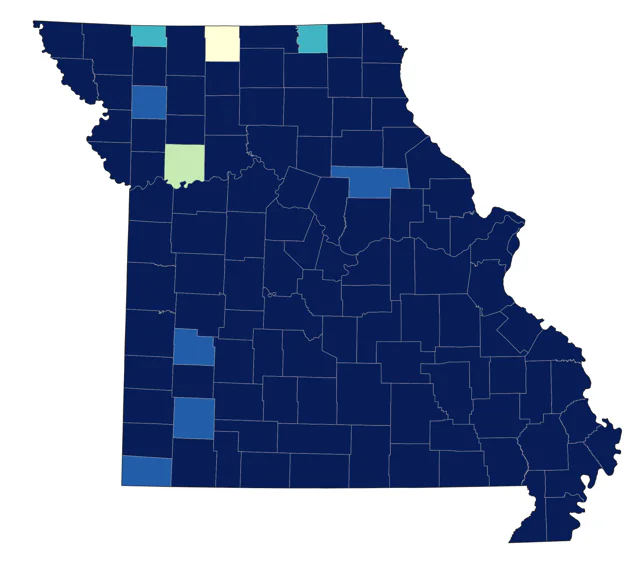 Wood Thrush county map