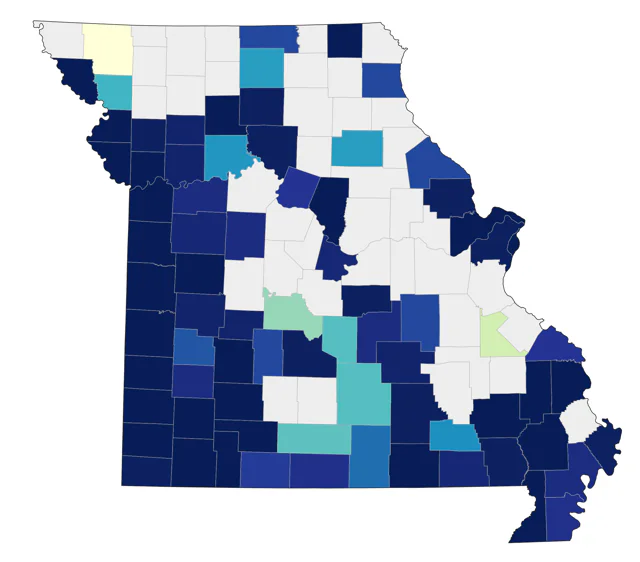 Yellow-crowned Night Heron county map