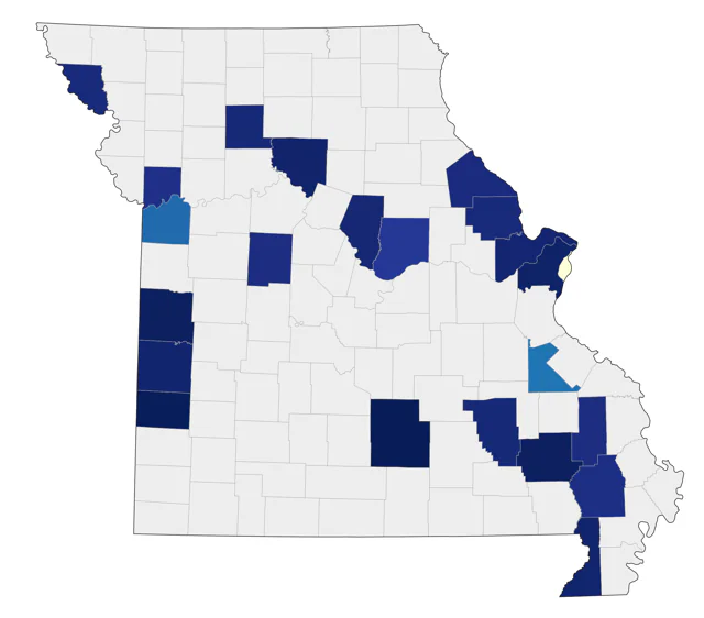 Yellow Rail county map