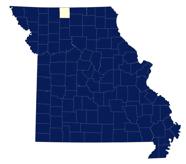 Yellow-rumped Warbler county map