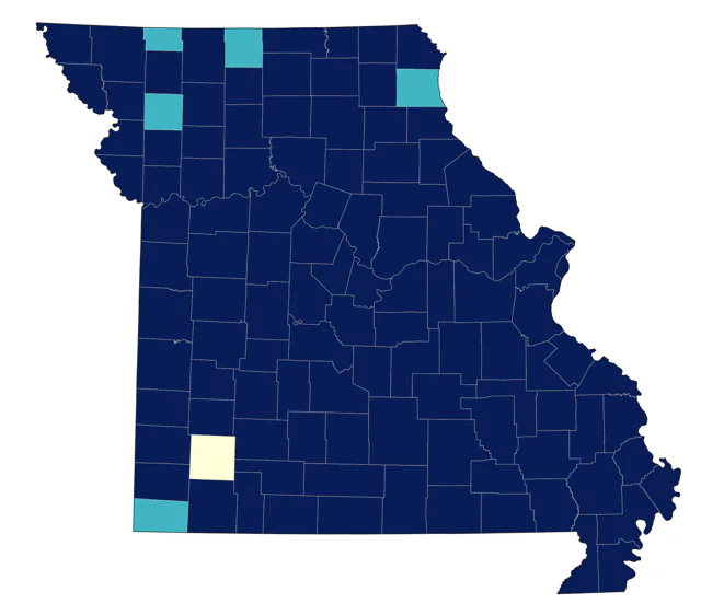 Yellow-throated Vireo county map
