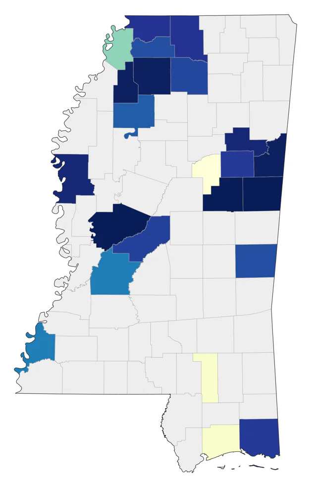 American Black Duck county map