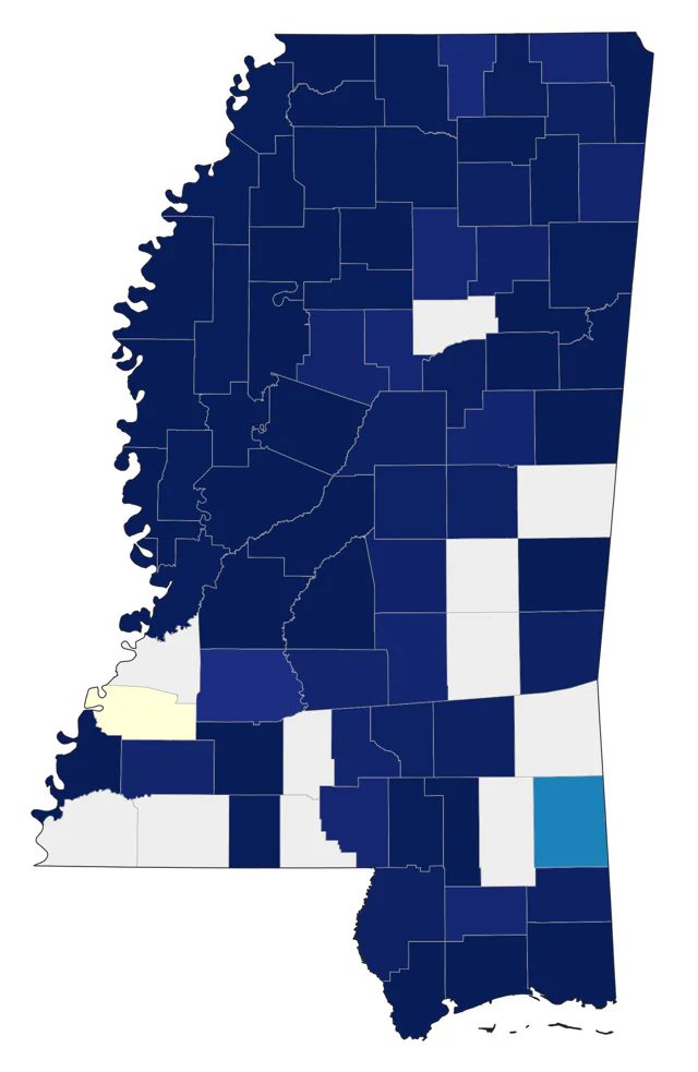 American Coot county map