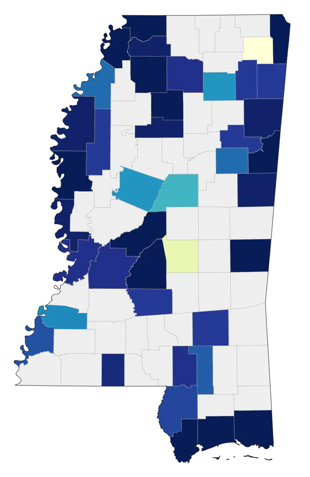 American Herring Gull county map